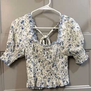 Floral Smocked Puff Sleeve Top
